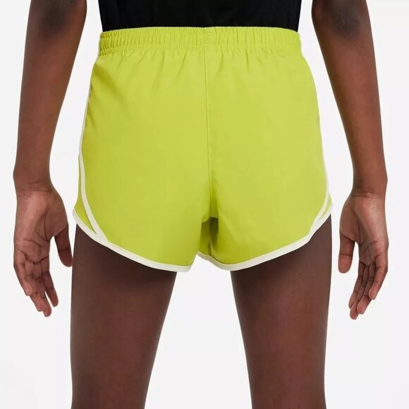Nike Dri-Fit Youth‎ Girls Tempo Running Shorts Size Large Green/White Stripe - Picture 2 of 2
